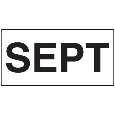 Bsc Preferred 3 x 6'' - ''SEPT'' White Months of the Year Labels BUY00024164